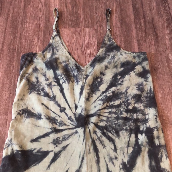 Green and Navy Tie-Dye Anthropologie Jumpsuit - Picture 6 of 9